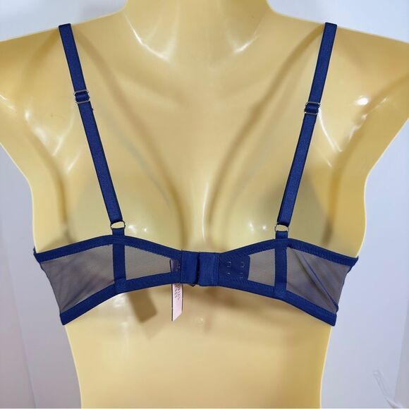 VICTORIA’S SECRET VERY SEXY STRAPPY BLUE PUSH UP BRA NWT 34C - Picture 4 of 9